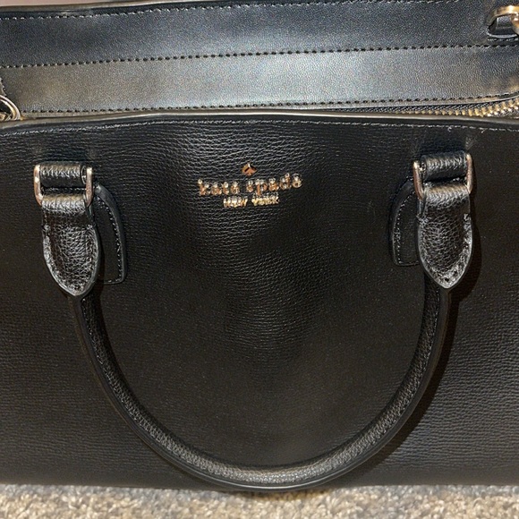 NEW black leather Kate Spade satchel two way bag - Picture 7 of 12